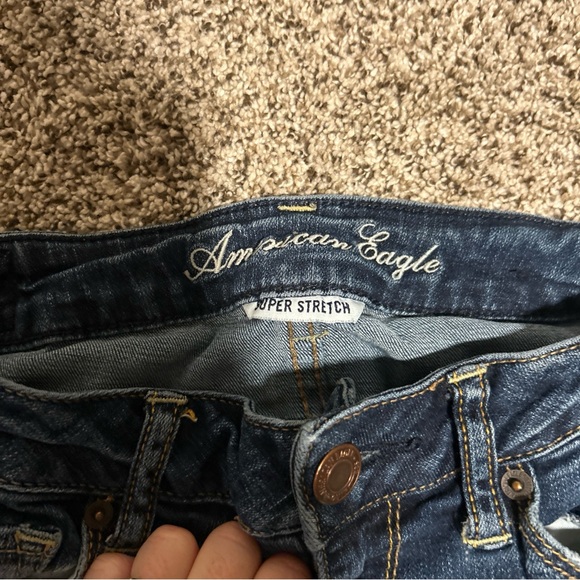 American Eagle Super Stretch Women LowriseBootcut Jeans Size 2 Medium Faded Wash - Picture 2 of 13